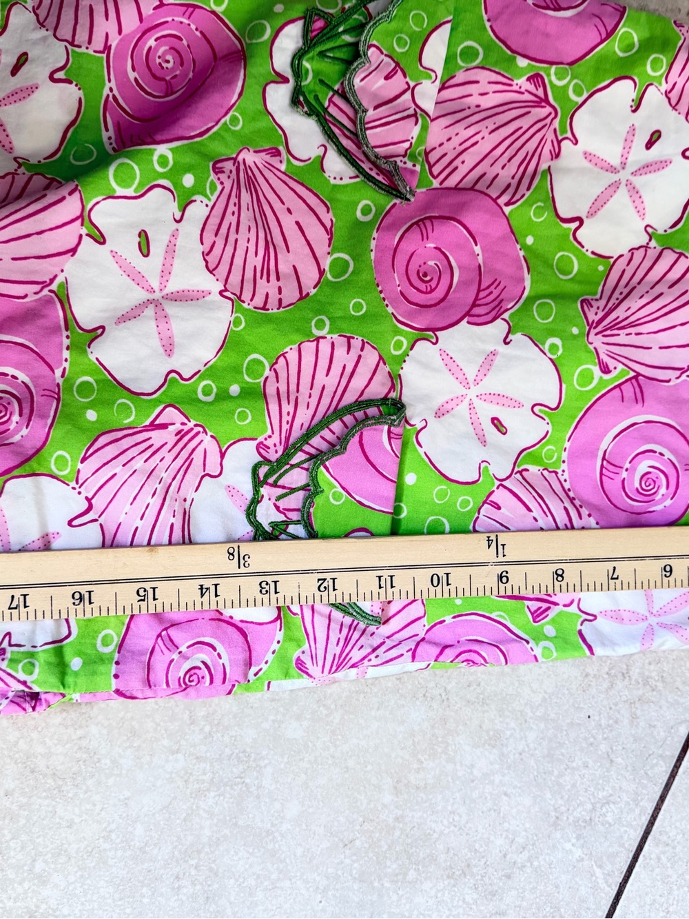 Lilly Pulitzer Green Dress with Pink and White Shell Print - Picture 8 of 9